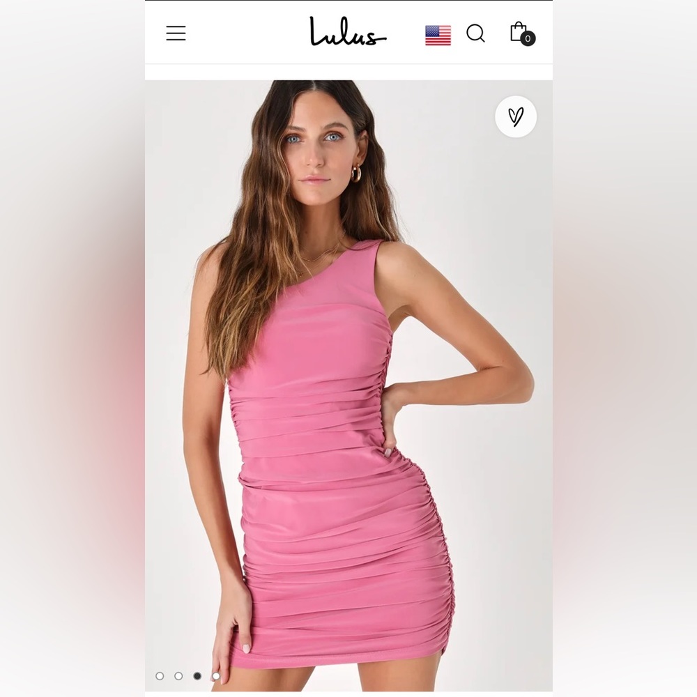 Pink one shoulder body con dress